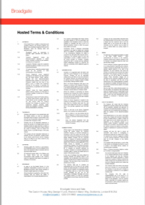 broadgate voice & data Terms Hard cover